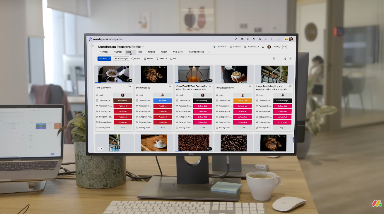 monday.com — Calendario social